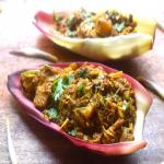 Recipe for Banana Flower Curry with Traditional Rice