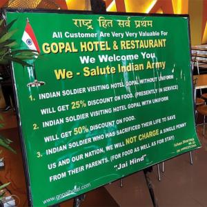 This Hotel`s gesture for Army Jawans will make your heart skip a beat