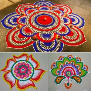 Navratri special rangoli designs, welcome goddess Durga