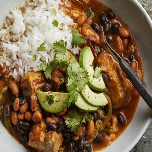 Mexican Brothy Beans and Pork With Salsa Macha and Cilantro Pesto: A Comforting Bowl Full of Flavour