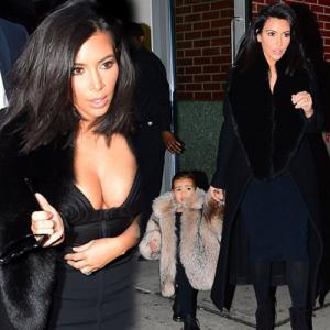 Kim wraps North but exposed own cleavage

